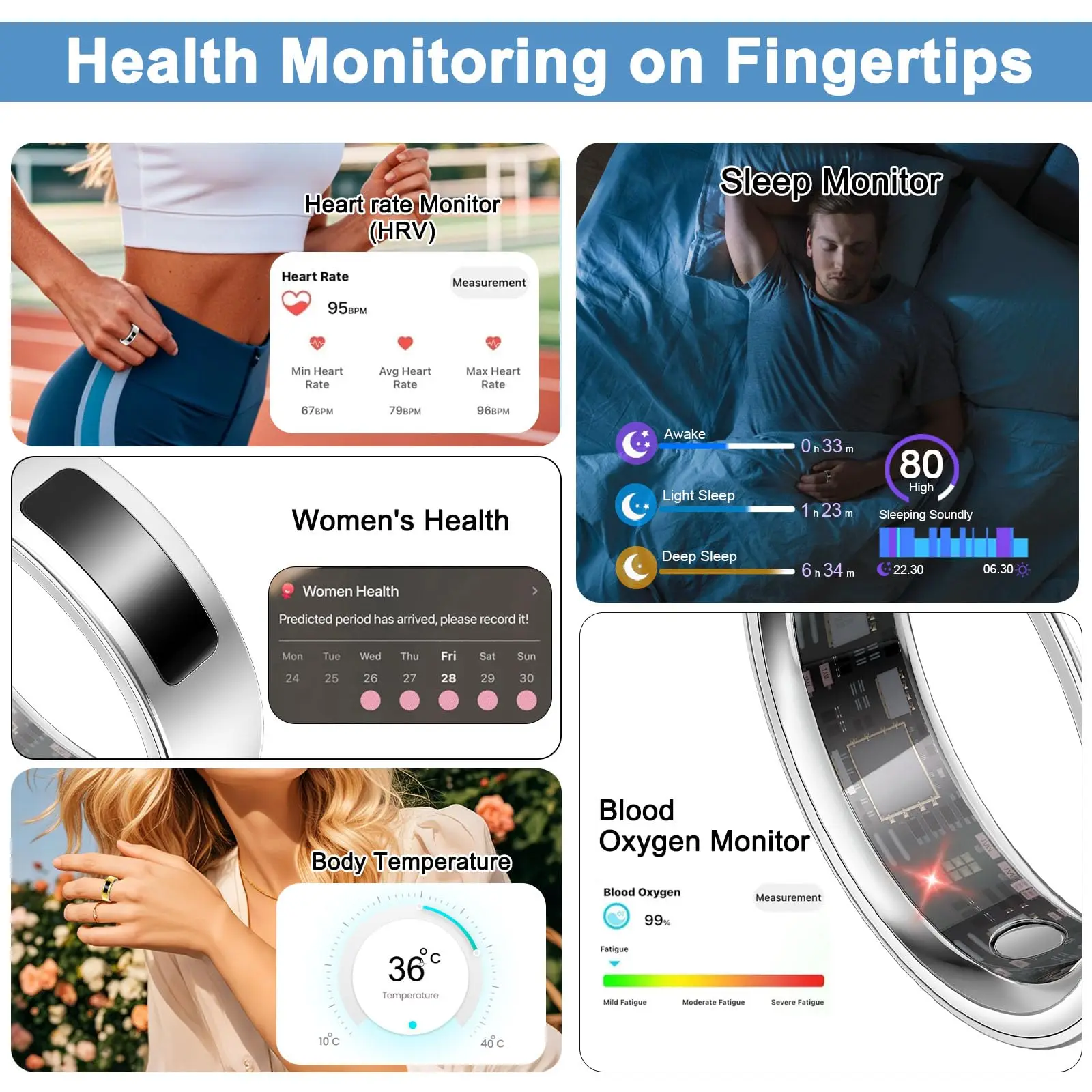 Smart Ring with Vibration Remi - Blood Oxygen Monitor incelemesi ve fiyatı