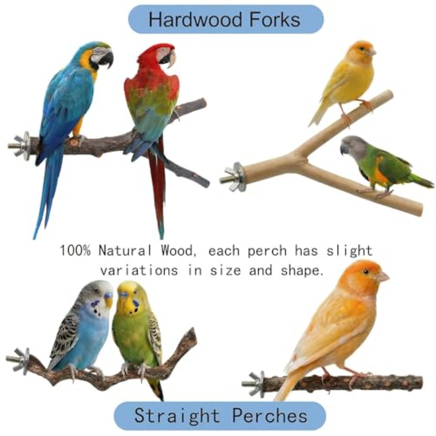 8PCS natural wood bird perches - Health & Wellness Expo incelemesi ve fiyatı
